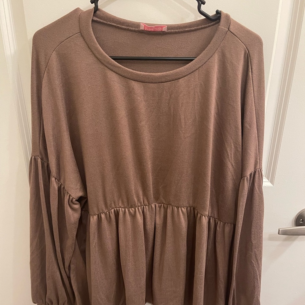 Pink Lily Peplum Top